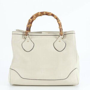Gucci bamboo leather tote bag shoulder handbag ERE